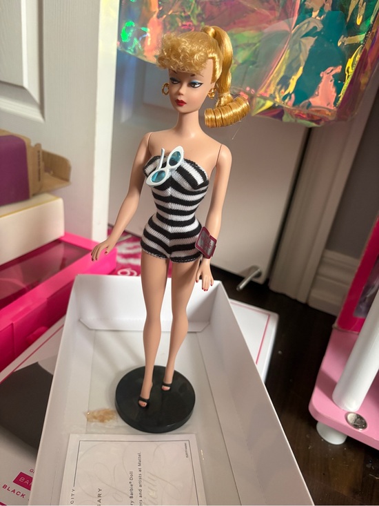 Barbie Other - 75th Anniversary Silkstone Barbie in Striped Swimsuit